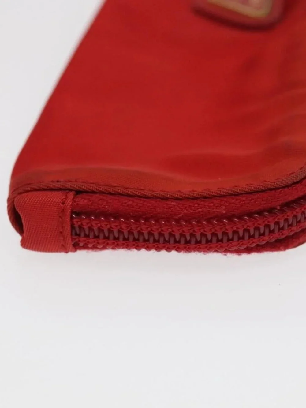 PRADA Sports Pouch Nylon 2 Set Red Beige Auth bs20324